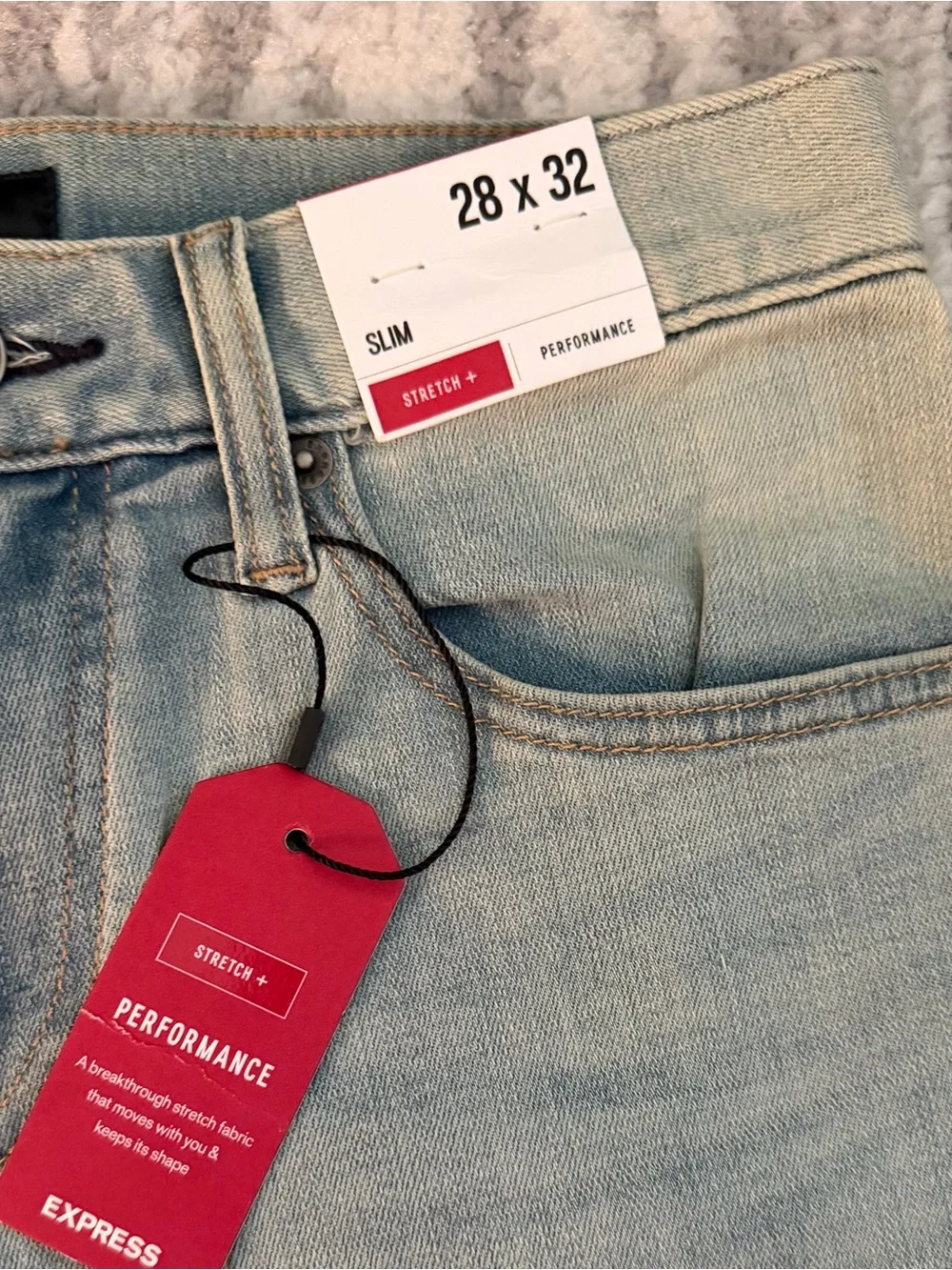 Express Men's Skinny Jeans in Light Blue Wash